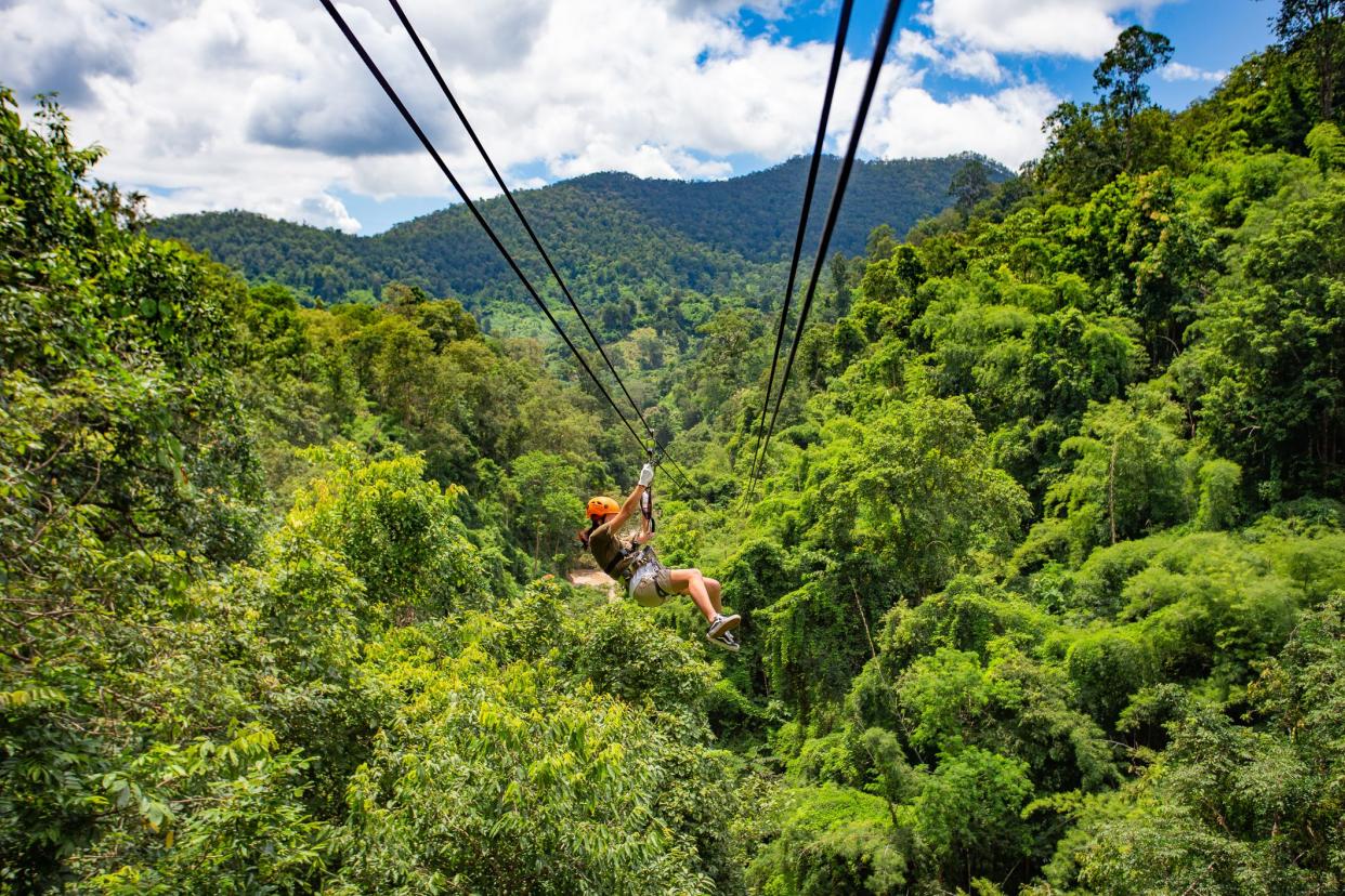 zipline, adventure, outdoor, summer, holiday, chiangmai, thailand, nature, sport, travel, vacation, extreme, forest, safety, trip, cable, woman