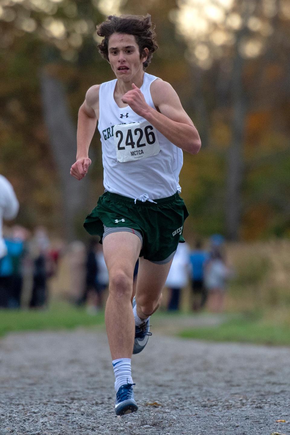 NJAC large-school cross country championships was held at Central Park of Morris County on October 27, 2020. #2426 Brian Boler of  Delbarton School placed first with a time of 15:58.44.