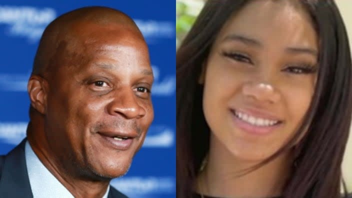 Baseball icon Darryl Strawberry (left) is relieved that his grandddaughter, MyLisa (right), has been located by authorities in Nevada after she reportedly went missing. (Photos: Gonzalo Marroquin/Getty Images and Twitter)