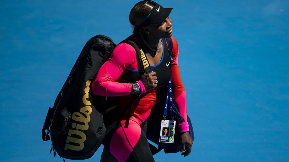 Serena Williams, pictured here after her loss to Naomi Osaka at the Australian Open. 