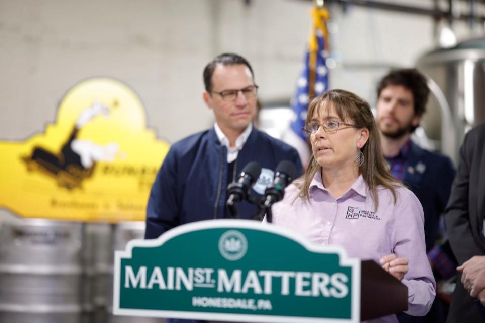 Sandi Levens, executive director of Greater Honesdale Partnership, at the press conference, Feb. 16, 2024, commented, “Governor Shapiro’s Main Street Matters initiative is essential for downtown communities to preserve their identity, enhance livability, and build resilience to challenges many small downtowns like Honesdale often face.”