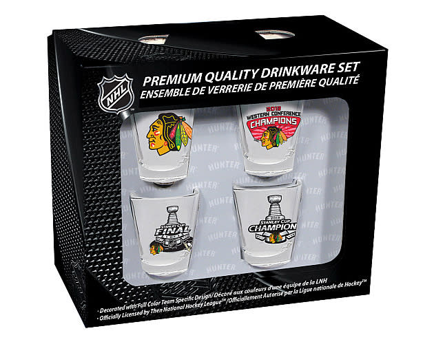 NHL's Stanley Cup shot glasses commemorate Blackhawks' triumph