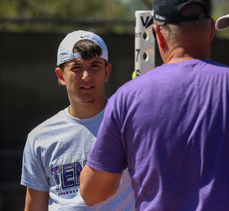 Topeka West's Julian Ramcharan during the Topeka West Invitational on Tuesday, April 16.