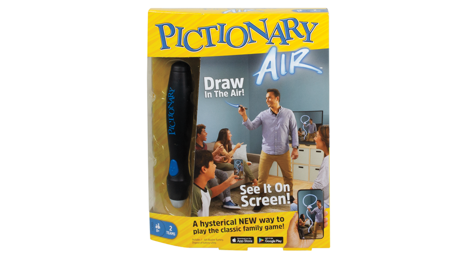 A twist on the classic family drawing game. Download the Pictionary Air app and the smart pen will allow you to show your drawings on a smart device screen, such as an iPad or TV - the perfect Christmas Day fun. Suitable for ages 8+. <a href="https://fave.co/2nx2Zpj" rel="noopener" target="_blank" data-ylk="slk:Shop here.;elm:context_link;itc:0;sec:content-canvas" class="link "><strong>Shop here.</strong></a>