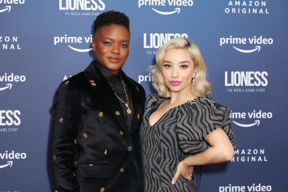 LONDON, ENGLAND - NOVEMBER 08:  Nicola Adams and Ella Baig attend a special screening of Amazon Original film 