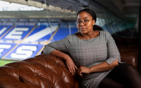 Lungi Macebo pictured at Birmingham City's home ground - 'I realised the world really is against me' – the black women shaking up football - Credit: ANDREW FOX