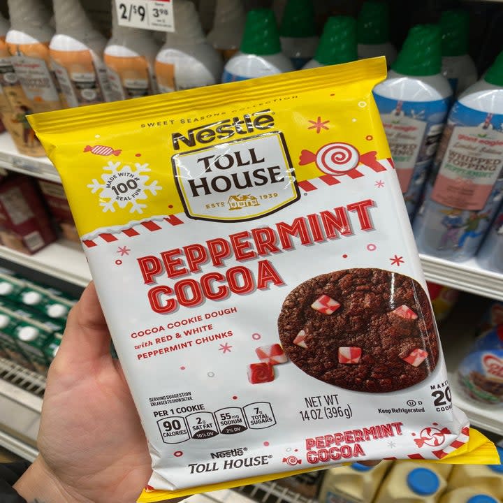 Package of peppermint cookie dough 