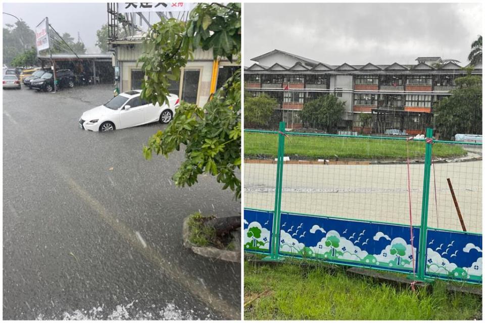 豪雨狂襲宜蘭！橋下停車場「一片汪洋」當地人急喊：快來移車