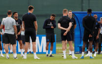 Soccer Football - World Cup - England Training - England Training Camp, Saint Petersburg, Russia - June 17, 2018 England's Trent Alexander-Arnold with team mates during training REUTERS/Lee Smith