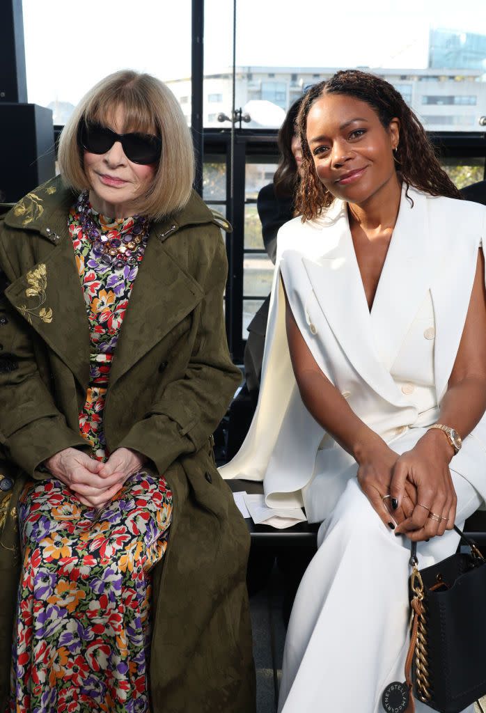 paris, france march 04 editorial use only for non editorial use please seek approval from fashion house anna wintour and naomie harris attends the stella mccartney womenswear fallwinter 2024 2025 show as part of paris fashion week on march 04, 2024 in paris, france photo by pascal le segretaingetty images