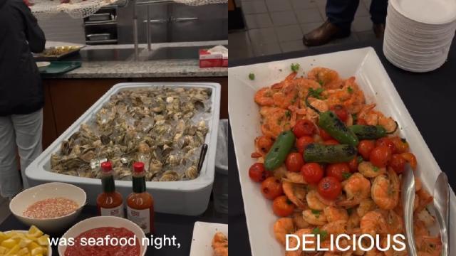 Seafood bar for dinner': Harvard student has TikTok users salivating over  school's dining hall food