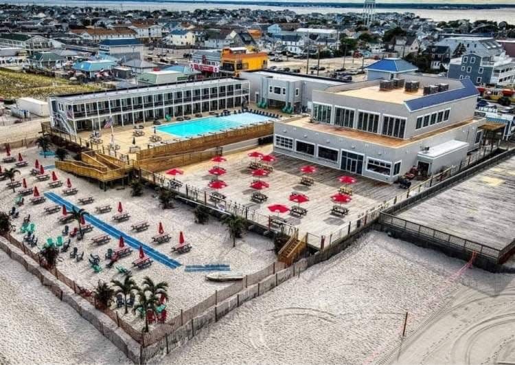 An aerial view of the Ocean Club on the southern end of the Seaside Heights boardwalk.