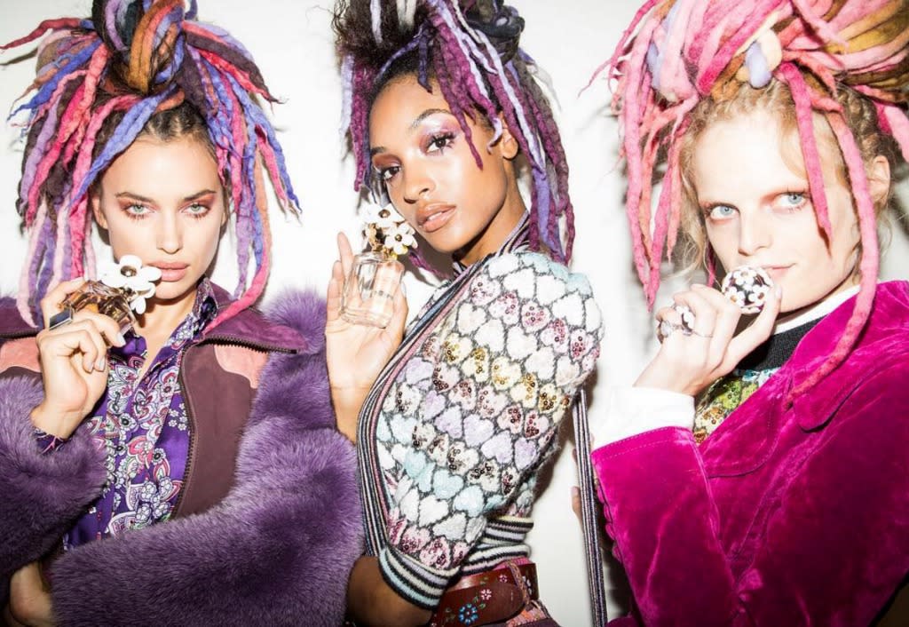 Multicolored synthetic dreadlocks at the Marc Jacobs show
