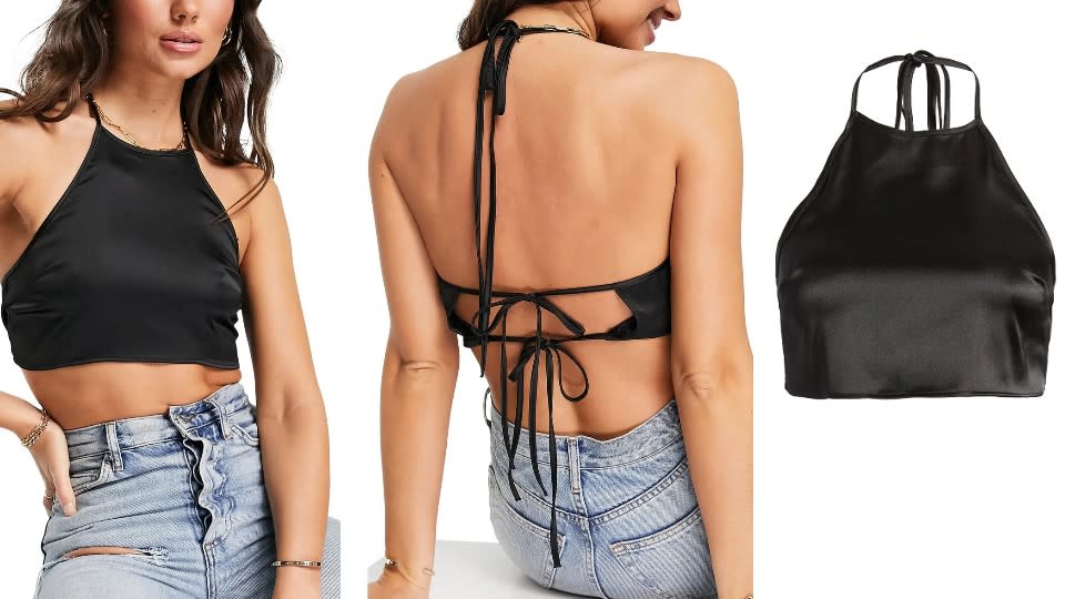 Topshop Halter Neck Satin Crop Tank - Nordstrom, $20 (originally $50)