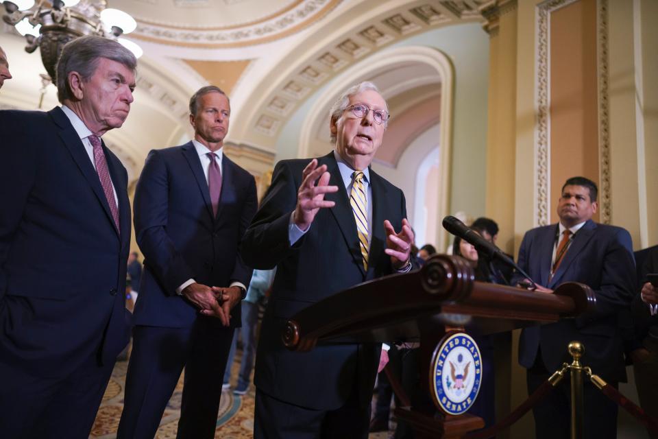 Senate Minority Leader Mitch McConnell led Republican opposition to sweeping voting rights legislation on 22 June. (AP)