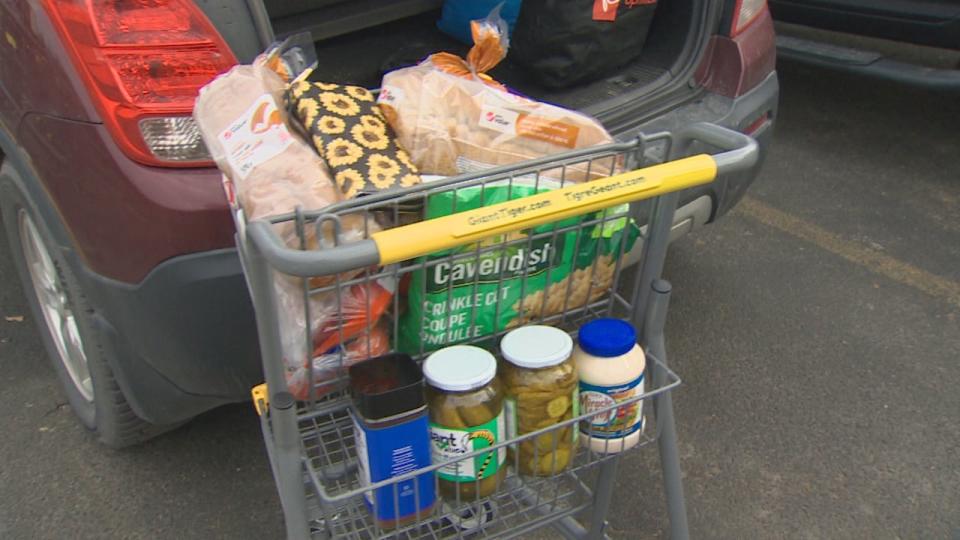 The Human Development Council says food and housing were the top two expenses in every New Brunswick city they studied for their annual Living Wage report. This small basket of goods, plus a bag of potatoes already in the trunk, cost more than $70, said a woman shopping in Fredericton on Friday.