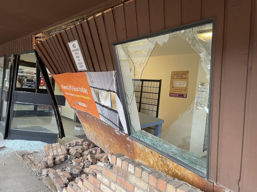 A post office in Bailey was forced to close Saturday after a driver crashed into the building Friday night. (Photo: U.S. Postal Service)