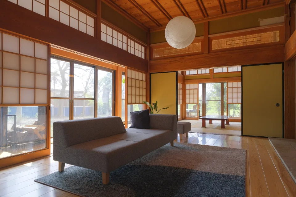 The interior of Jaya Thursfield’s remodeled home in Ibaraki, Japan, March 12, 2023. (Andrew Faulk/The New York Times)