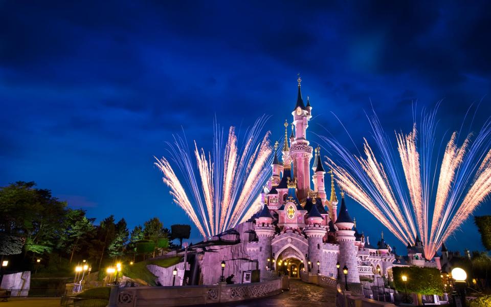 Evening Fireworks at Disneyland Paris