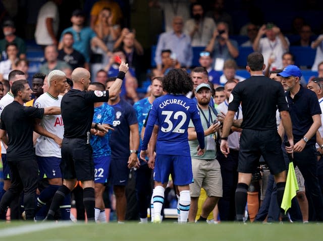 Thomas Tuchel is sent off by referee Anthony Taylor 