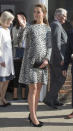 <p>On March 11, 2015 the Duchess visited the Turner gallery in Margate decked in a leopard print coat by Hobbs. The Duchess of Cambridge accessorised the look with a black Mulberry clutch. <em>[Photo: Getty]</em> </p>