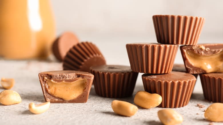 Mini peanut butter cups with a smooth and gooey center
