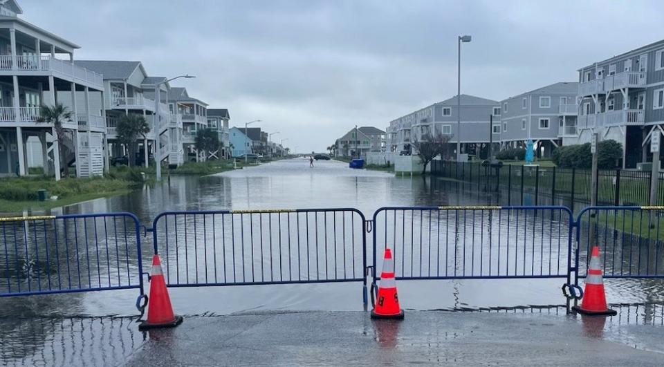 Flooding in Ocean Isle Beach this week from Tropical Storm Debby. Photo courtesy: Ocean Isle Beach