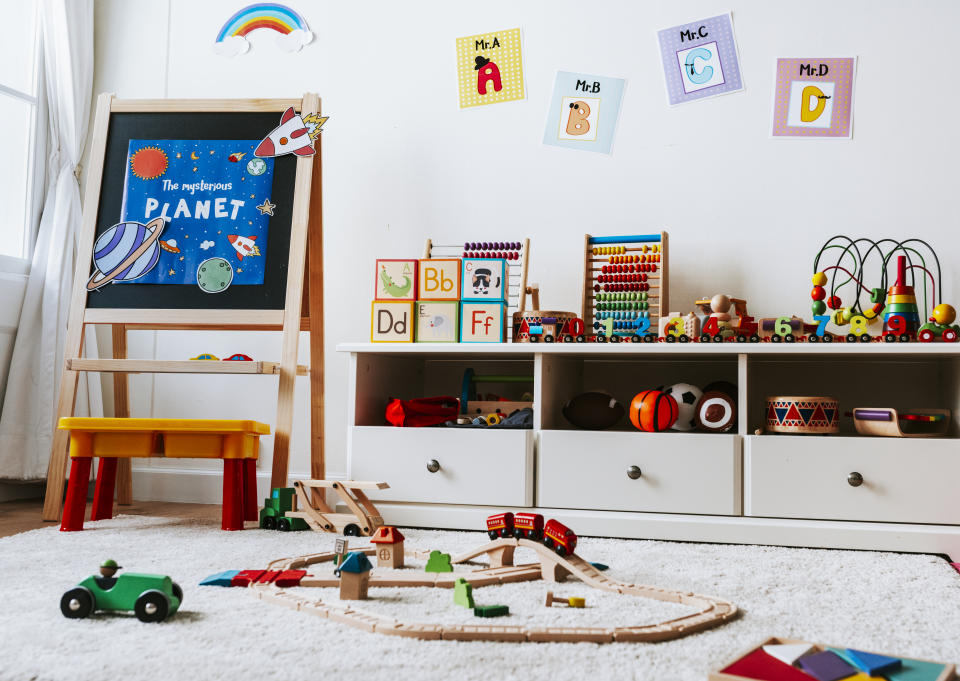 Interior design of a kindergarten classroom