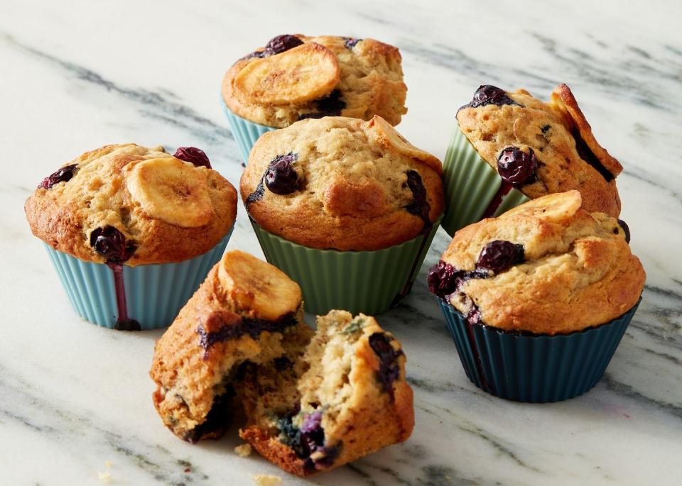 Air Fryer Banana Blueberry Muffins