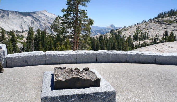 The view of Clouds Rest (left) and Half Dome (center) at Olmsted Point's Tioga Road overlook in Yosemite. Photo by Gloria Wadzinski