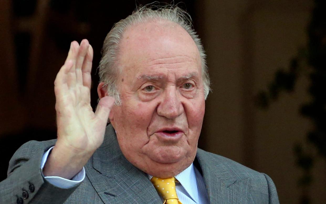 Juan Carlos was revealed by the Telegraph to have paid £500,000 for his son King Felipe's honeymoon in 2003 - AP