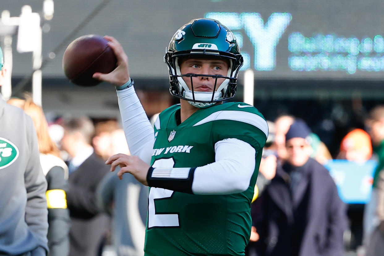 Zach Wilson is back as the Jets' starting quarterback. (Photo by Rich Graessle/Icon Sportswire via Getty Images)