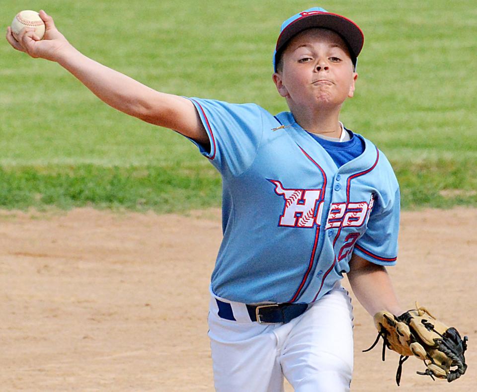 Watertown Heat pitcher Levi Lund fires a pitch to the plate last June during the Watertown Baseball Association's Coca-Cola Tournament. This year's tourney, now sponsored by Pizza Ranch, runs Friday and Saturday and features 44 teams in seven divisions. Games will be played at Koch Complex, Foundation Fields and Watertown Stadium.