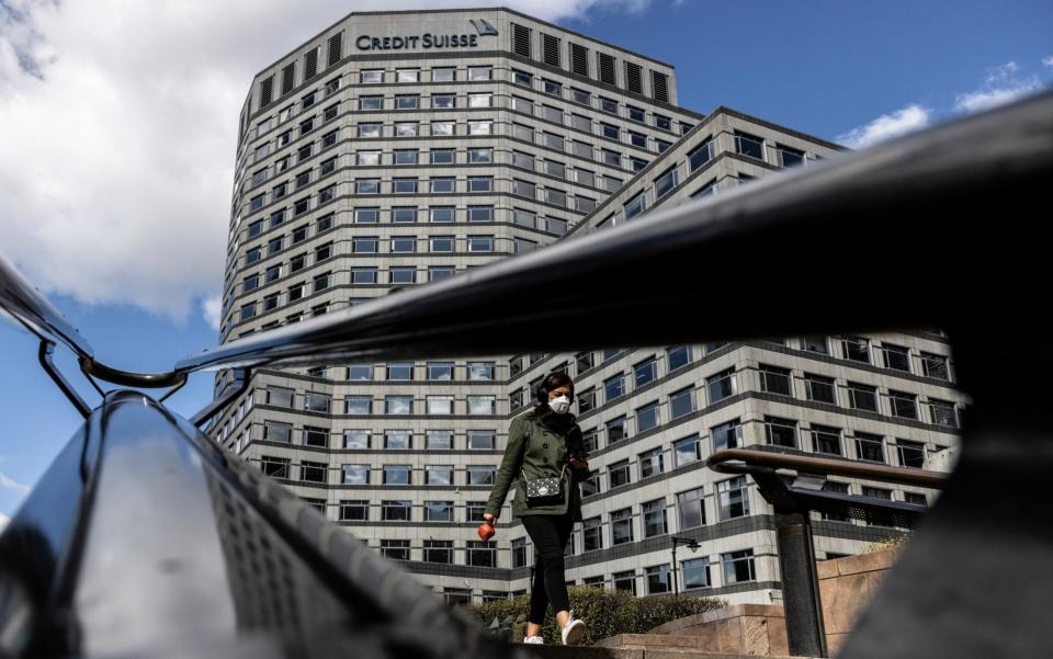 A general view of Credit Suisse in the Canary Wharf business district  - Dan Kitwood /Getty Images Europe 