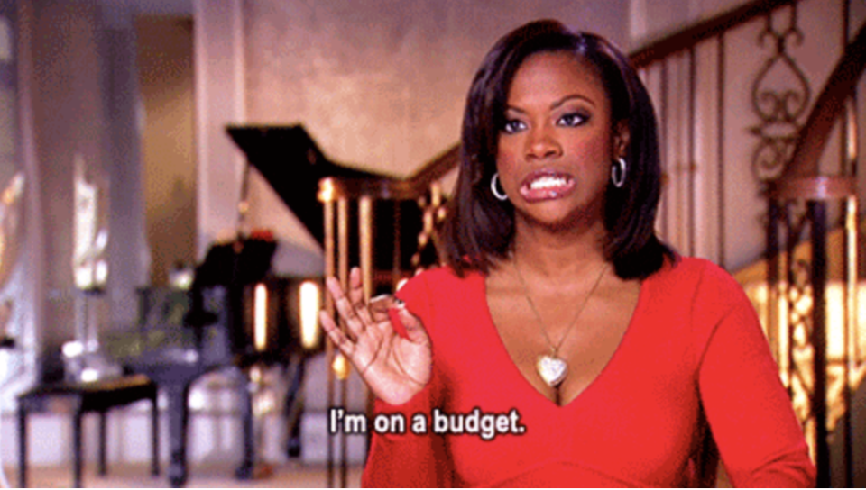 woman saying, i'm on a budget