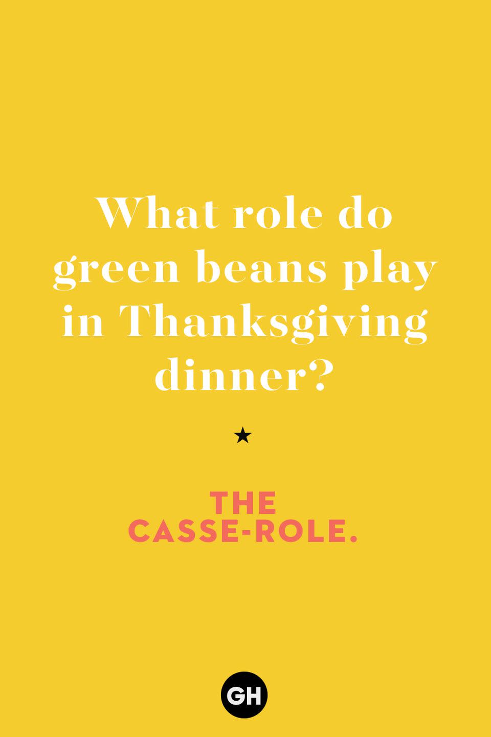 26) What role do green beans play in Thanksgiving dinner?