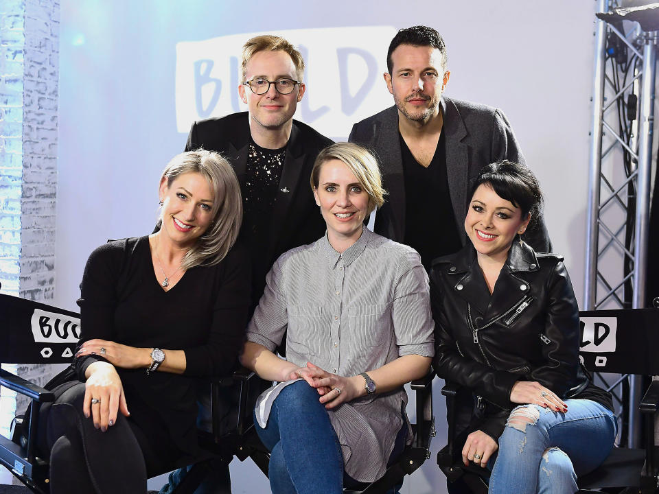 Faye Tozer, Ian 'H' Watkins, Claire Richards, Lee Latchford-Evans and Lisa Scott-Lee of Steps during a BUILD Series LDN event at the Capper Street Studio in Londo: Ian West/PA Wire