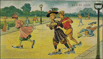 Parisians take in an afternoon on electric rollerskates. (Caters News Agency)