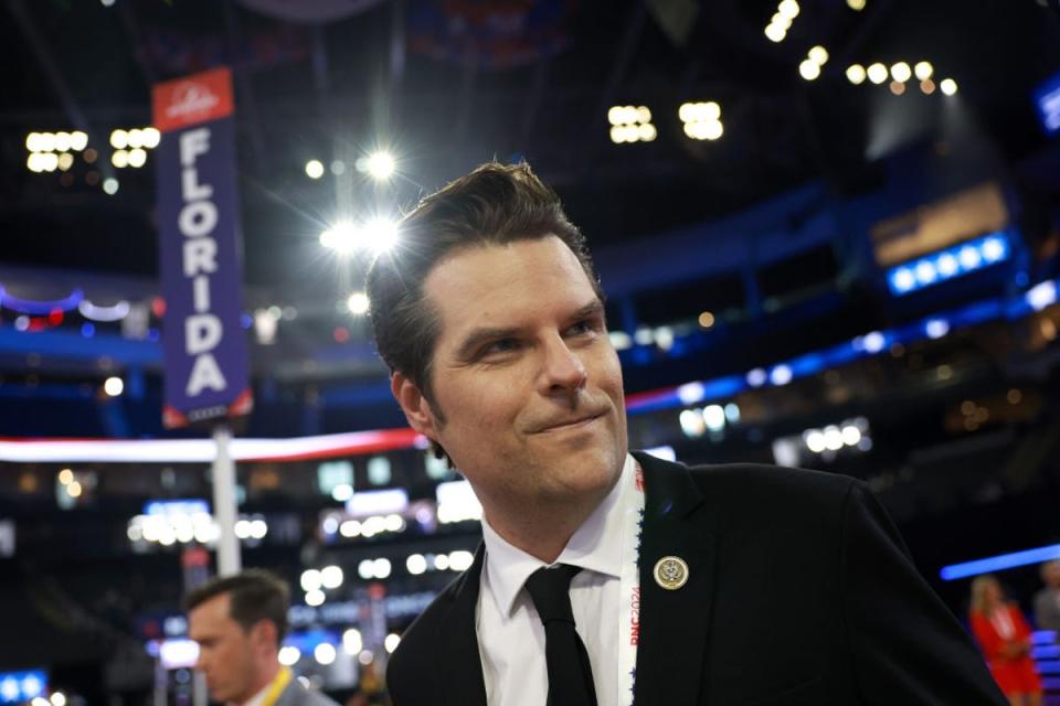 Florida Congressman Matt Gaetz appears on day 2 of the Republican National Convention in Milwaukee on July 16 2024. (Getty Images)