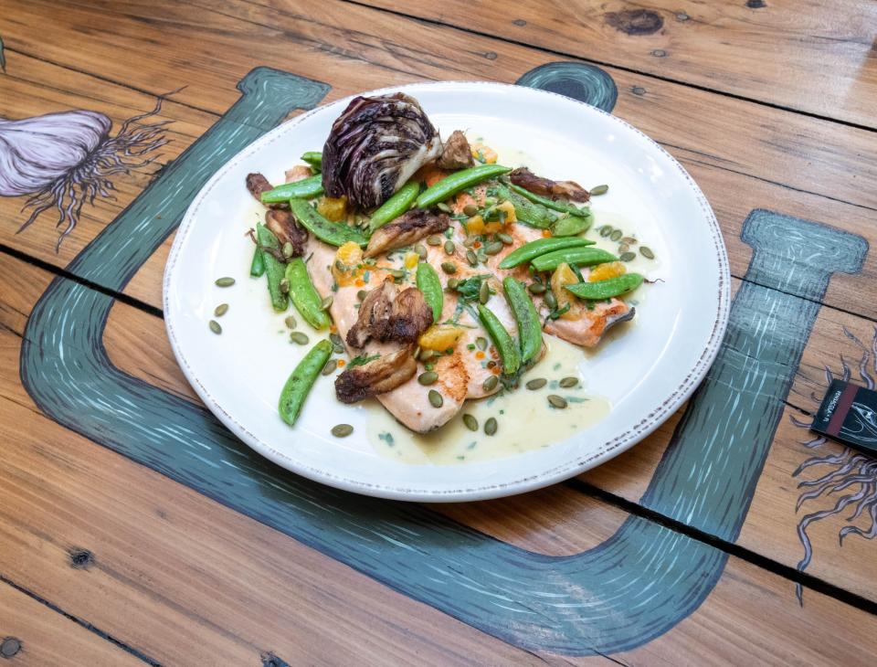 North Carolina Sunburst Trout entree at the new location of the Union Public House at 36 East Garden Street in Pensacola on Friday, Aug, 25, 2023.