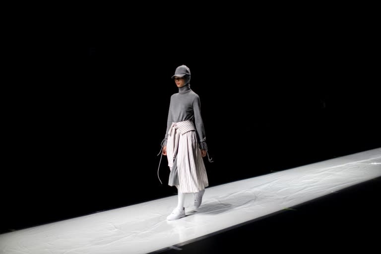 Rani Hatta's Muslim-influenced collection combines loose-fitting "modest wear" with monotone sporty minimalism
