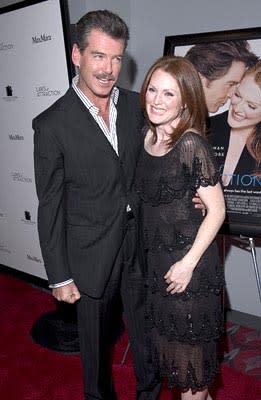 Pierce Brosnan and Julianne Moore at the New York premiere of New Line's Laws of Attraction