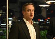 This image released by HBO shows Matthew Macfadyen in a scene from "Succession" (HBO via AP)