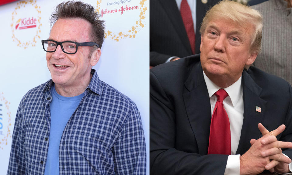 Tom Arnold and President Trump. (Photos: Getty Images)