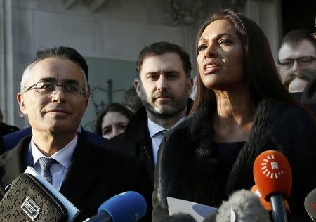 Gina Miller speaks outside the Supreme Court following the decision of a court ruling that Theresa May's government requires parliamentary approval to start the process of leaving the European Union, in Parliament Square, central London, Britain, January 24, 2017. REUTERS/Stefan Wermuth