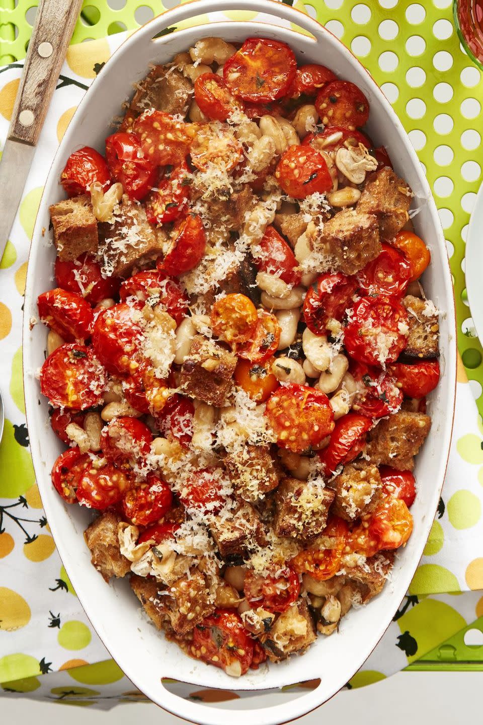 Cherry Tomato Casserole With White Beans and Basil