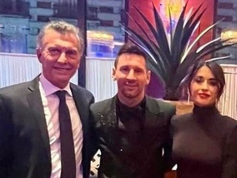 Macri junto a Messi y Antonela Rocuzzo