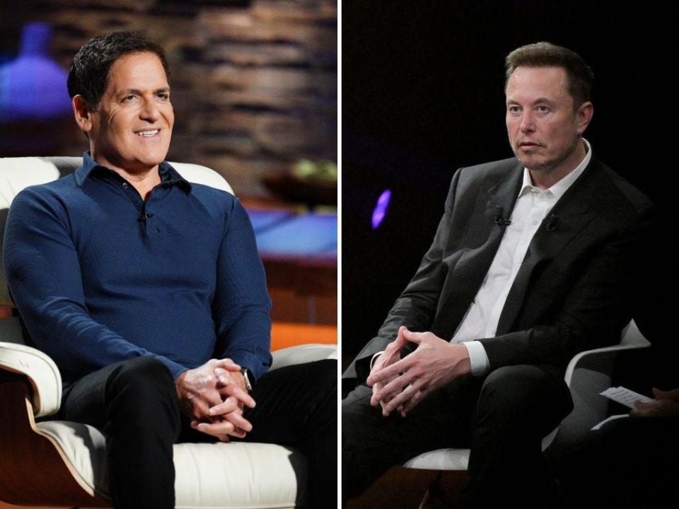 Mark Cuban (left) and Elon Musk (right).