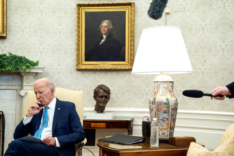 Allies remain hopeful that Biden, in the Oval Office on March 1, can deliver a more forceful performance.<span class="copyright">Evan Vucci—AP</span>