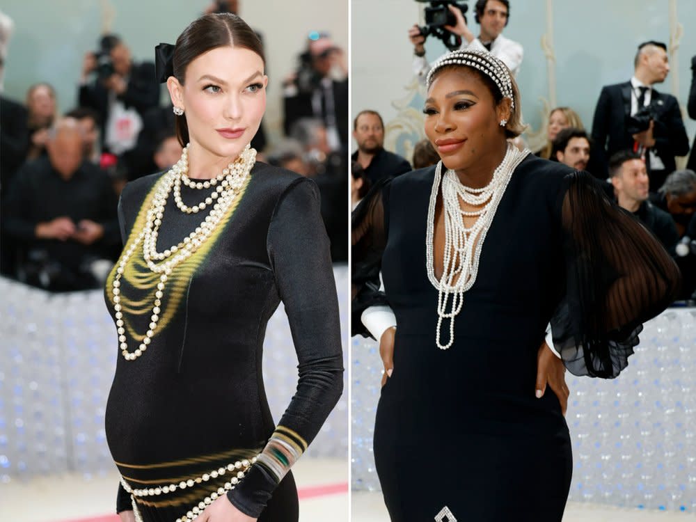 Model Karlie Kloss und Ex-Tennis-Star Serena Williams machten ihre Schwangerschaften bei der Met Gala öffentlich. (Bild: [M] Theo Wargo/Getty Images for Karl Lagerfeld / Mike Coppola / Getty Images)